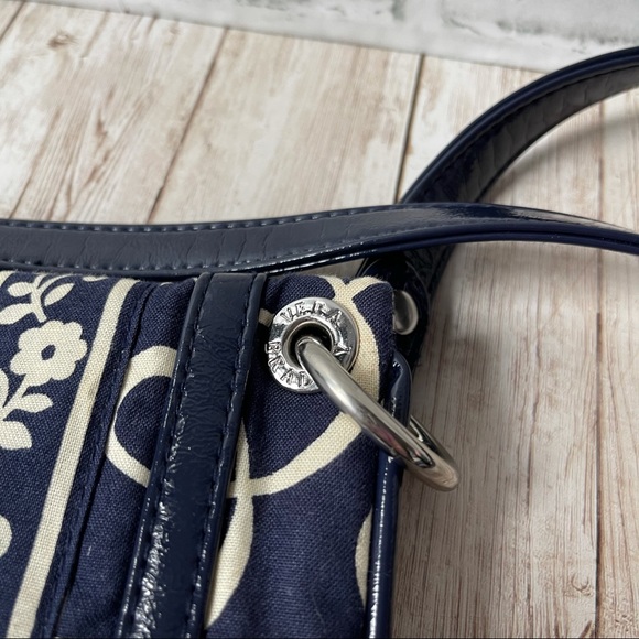 VERA BRADLEY TWIRLY BIRD NAVY WHITE CROSS BODY BAG - Picture 4 of 10